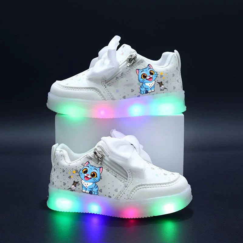 KPop Demon Hunters Shoes For Kids Children LED Shoes Baby Toddler Shoes 2-6 Y Anime Huntrix Luminous Sport Shoes Size 21-30
