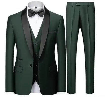 Men’s 3-Piece Slim Fit Suit – Blazer, Vest &amp; Pants for Wedding &amp; Party