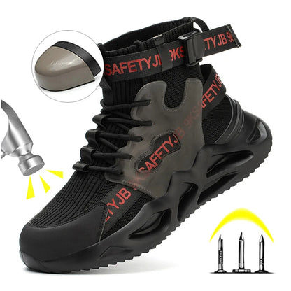 Steel Toe Safety Shoes Men Women Work Safety Boots Lightweight Breathable Comfortable Industrial Construction Sneakers Men Boots