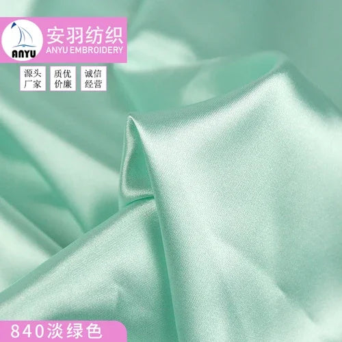 Stretch Satin Fabric By The Meter for Cheongsam Hanfu Dresses Sewing Plain Soft Skin-friendly High-density Cloth Thin Breathable