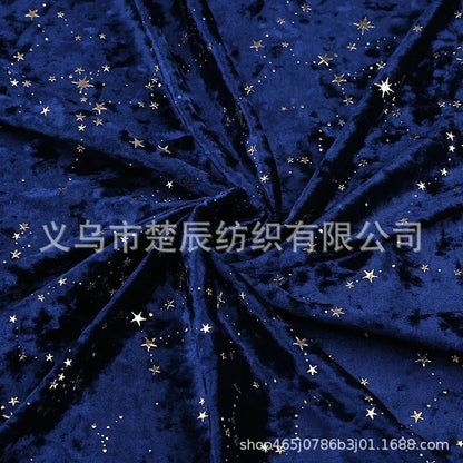 Bronzing Star Velvet Fabric By The Meter for Accessory Dress Pajamas Curtain Pillow Sofa Sewing Velour Cloth Stretch Warm Smooth