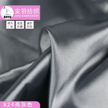 Stretch Satin Fabric By The Meter for Cheongsam Hanfu Dresses Sewing Plain Soft Skin-friendly High-density Cloth Thin Breathable