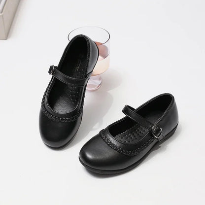 2024 Children Leather Shoes for Girls Spring New Fashion Korean Style Soft Bottom Anti-slippery Versatile Chic Princess Shoes