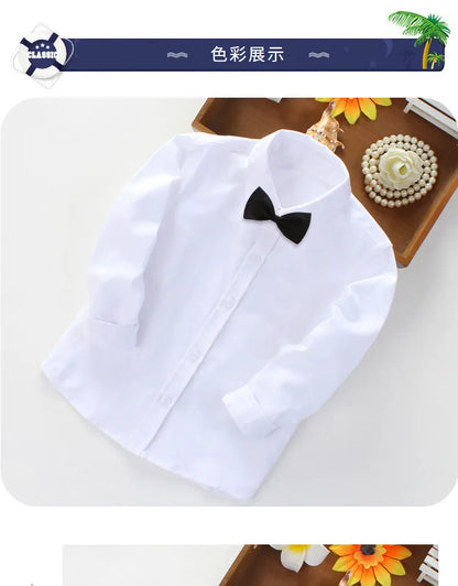 Girls Long Sleeve White School Uniform Shirt