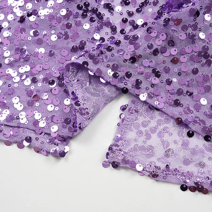 Luxury Sequin Coat Dress Set