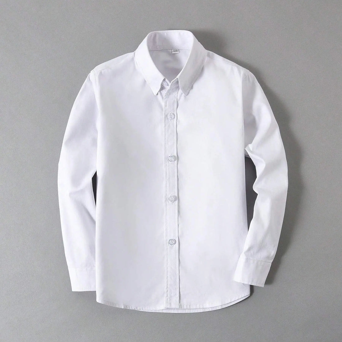 Children Long Sleeve White School Uniform Shirt