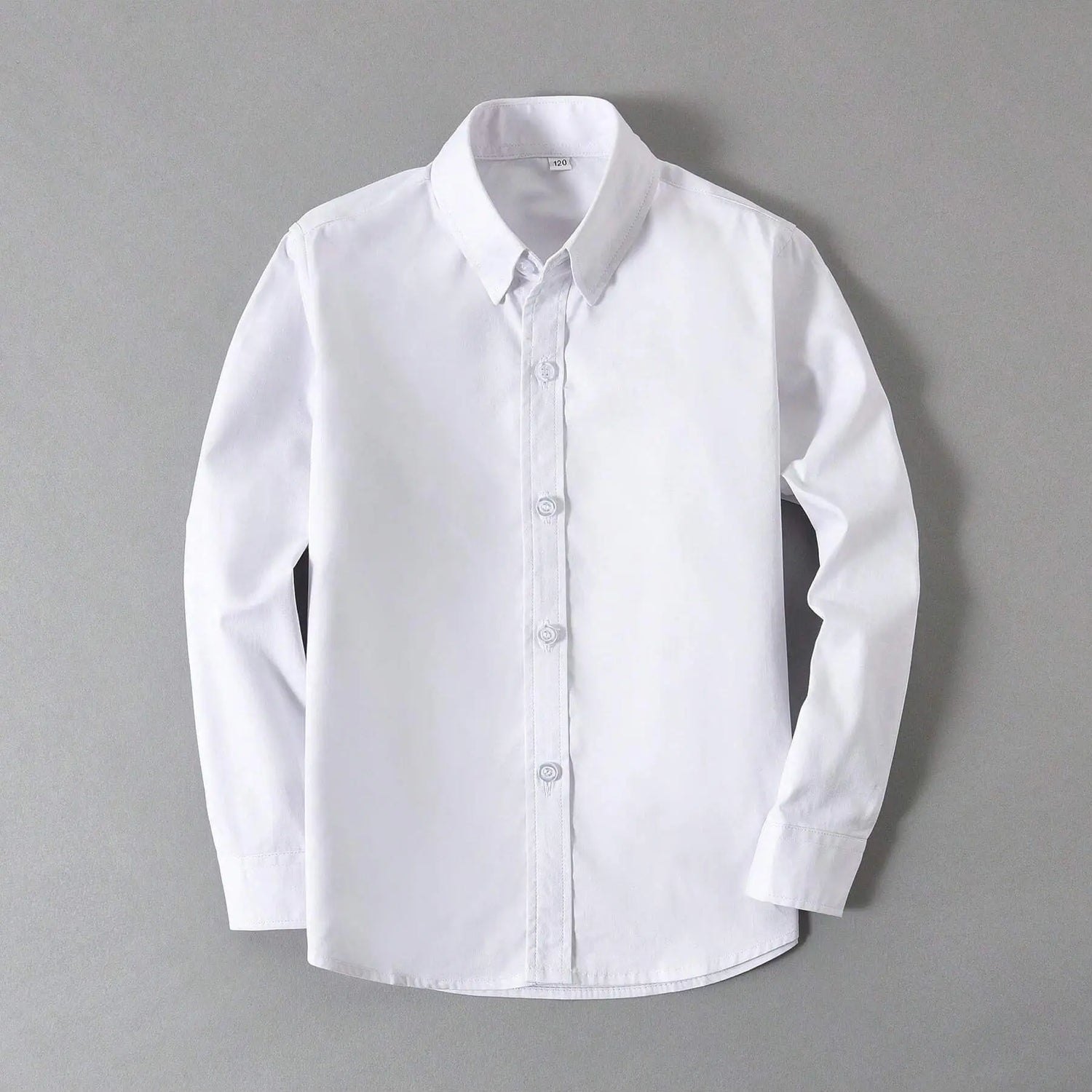 Children Long Sleeve White School Uniform Shirt