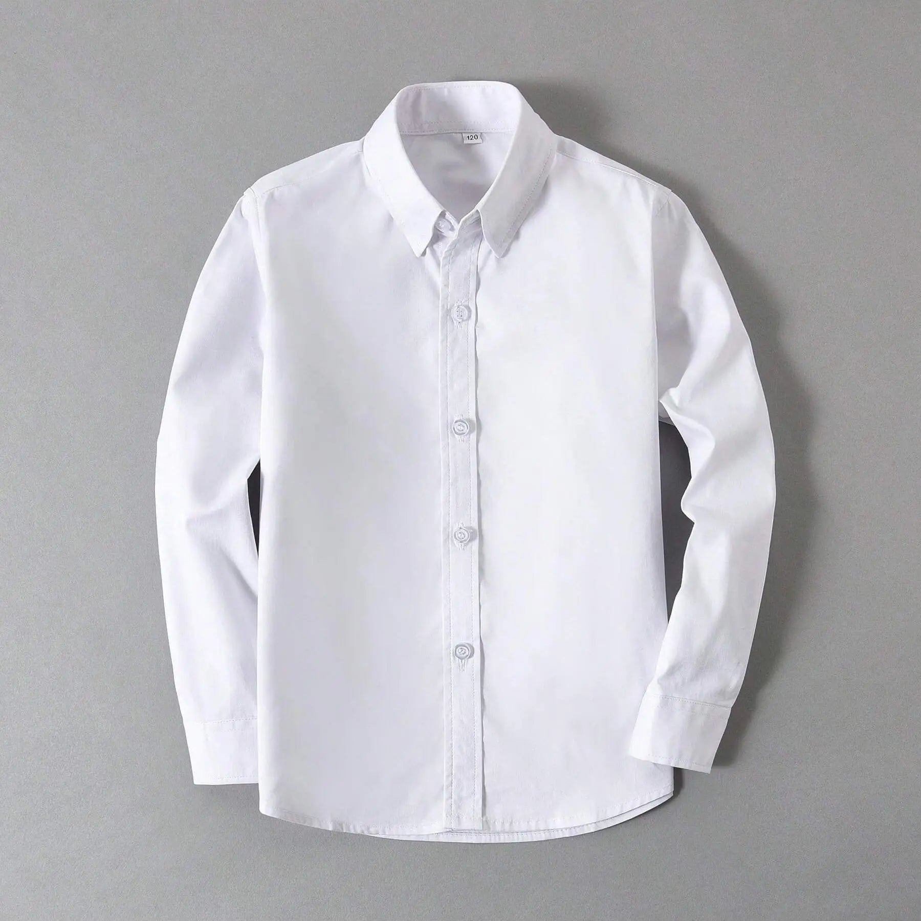 Children Long Sleeve White School Uniform Shirt