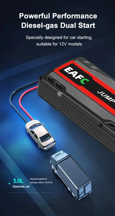 EAFC 12V Car Jump Start 600A-2000A Car Battery Starter Booster Auto Starting Device Emergency Start Portable Power Bank