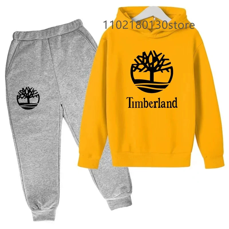 Kids Casual Spring Autumn 2pcs Letter Print Long Sleeve Hoodie+Pants Tracksuits 2-13 Years Boys Girls Fashion Child Clothes Sets