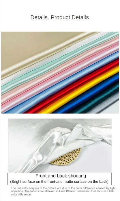 Stretch Satin Fabric By The Meter for Cheongsam Hanfu Dresses Sewing Plain Soft Skin-friendly High-density Cloth Thin Breathable