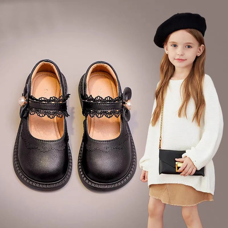 Girls Fashion Leather Flats – Soft Sole