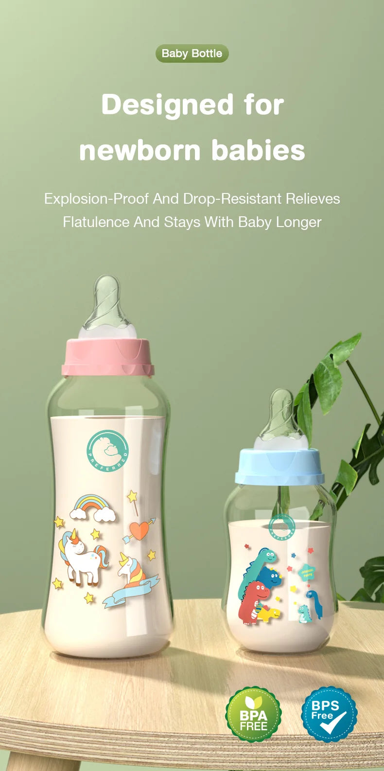 150240ML Baby PP Bottle with Gravity Ball &amp; Handle