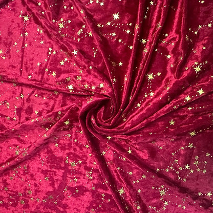 Bronzing Star Velvet Fabric By The Meter for Accessory Dress Pajamas Curtain Pillow Sofa Sewing Velour Cloth Stretch Warm Smooth