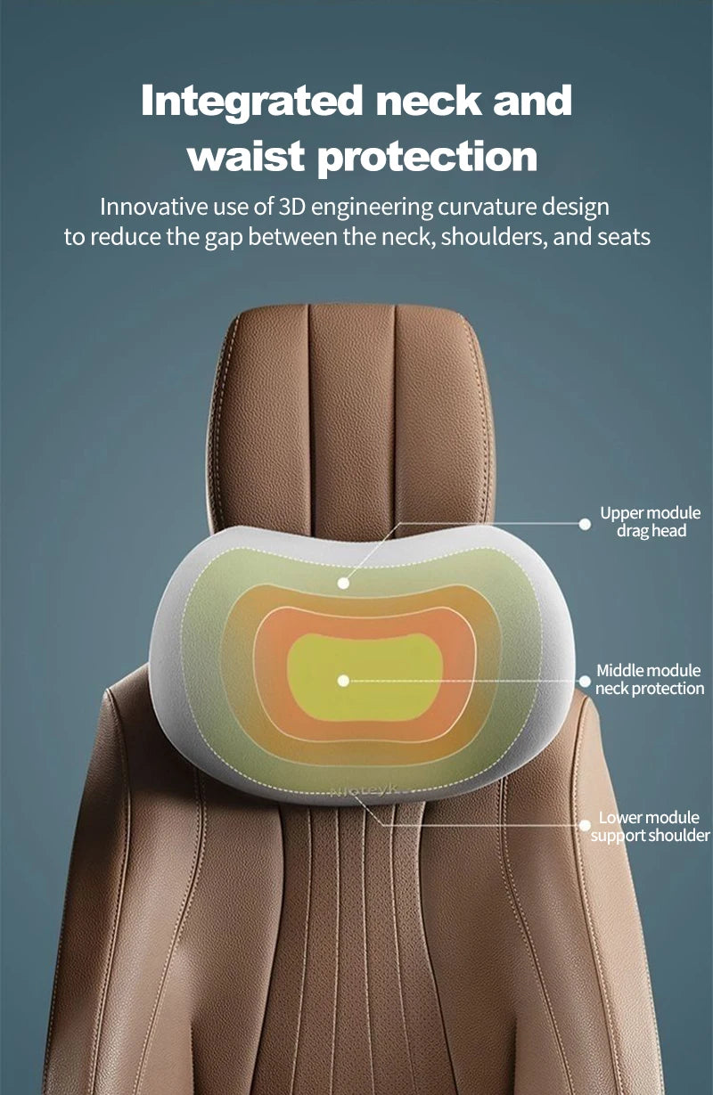 Crisluvᵀᴹ Memory Foam Car Neck Pillow – Headrest &amp; Back Support