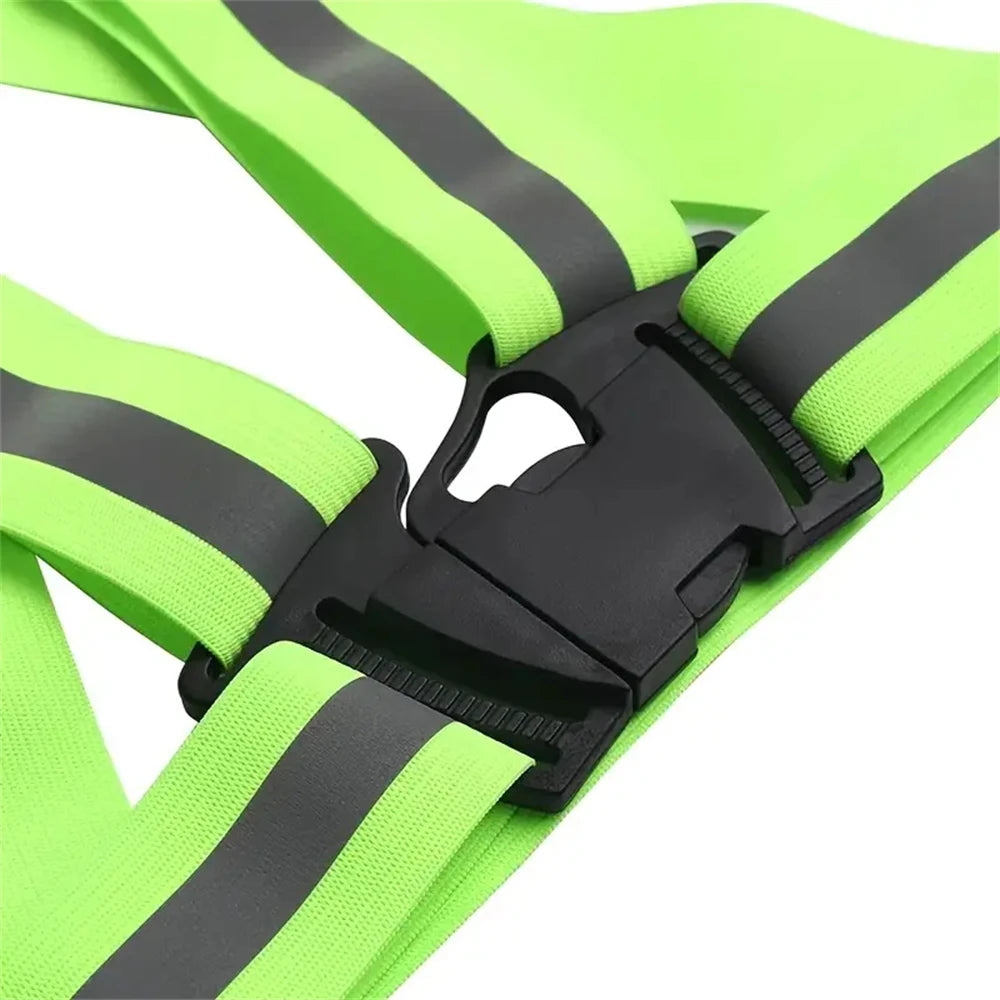 1Pc High Visibility Reflective Adjustable Vest for Running and Night Riding - Stay Safe and Visible in Low Light Conditions