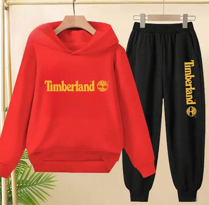 Enfants automne printemps tendance lettre imprimer 2 pièces sweat à capuche + pantalon survêtements 2-13 ans garçons filles tenu