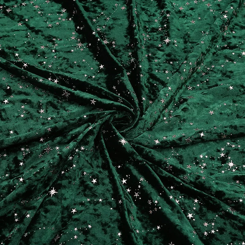 Bronzing Star Velvet Fabric By The Meter for Accessory Dress Pajamas Curtain Pillow Sofa Sewing Velour Cloth Stretch Warm Smooth