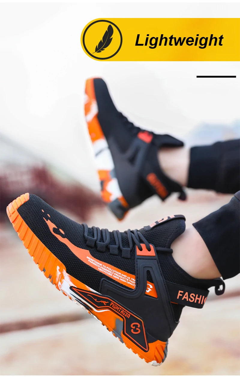 High Top Man Boots Safety Protective Shoes Steel Toe Work Shoes Men Anti-puncture Safety Shoes Men Women Work Safety Boots