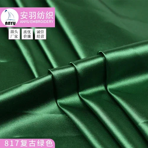 Stretch Satin Fabric By The Meter for Cheongsam Hanfu Dresses Sewing Plain Soft Skin-friendly High-density Cloth Thin Breathable