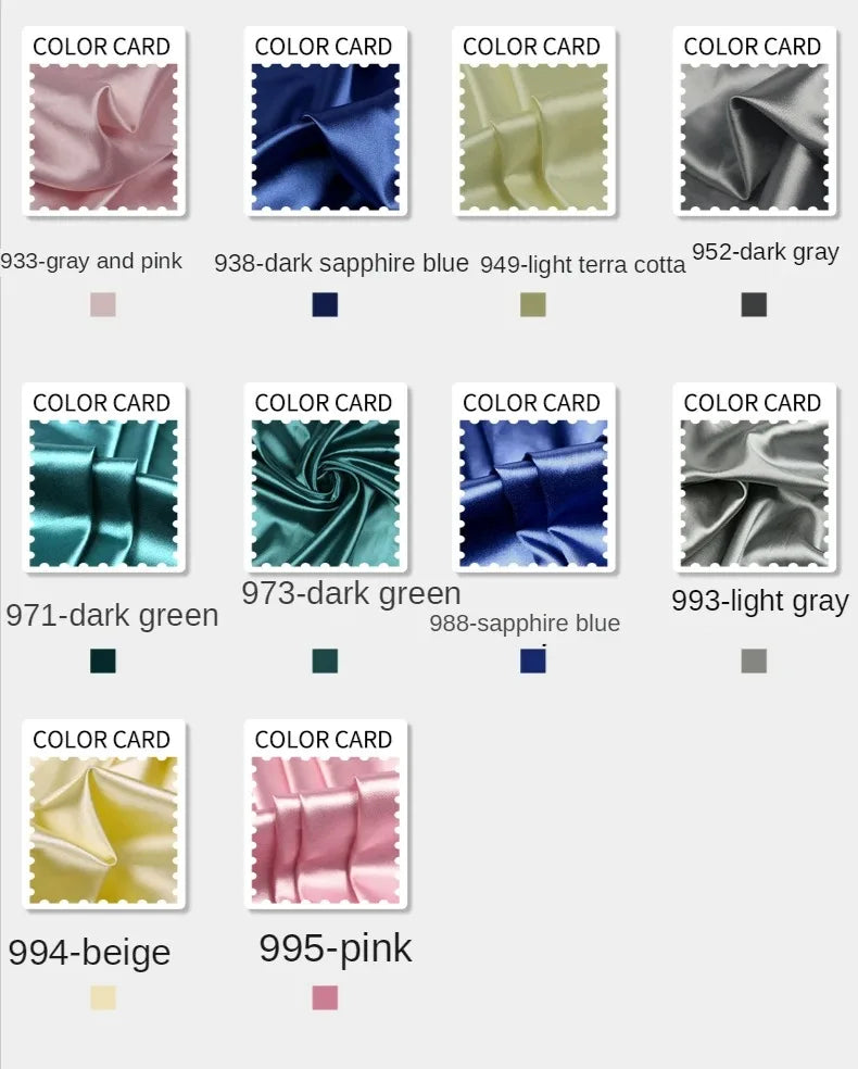 Stretch Satin Fabric By The Meter for Cheongsam Hanfu Dresses Sewing Plain Soft Skin-friendly High-density Cloth Thin Breathable