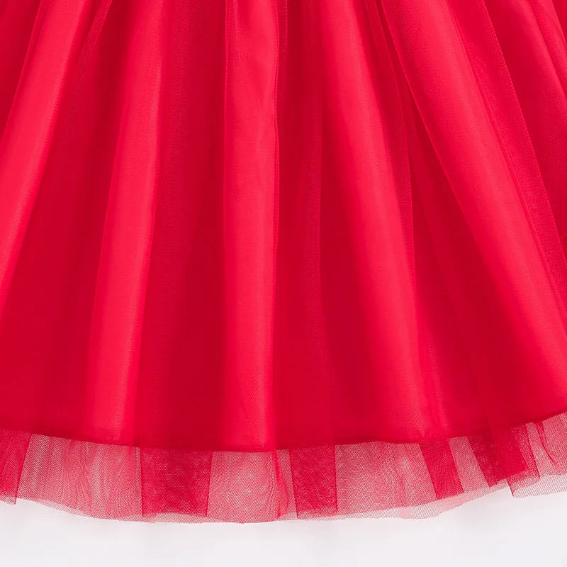 Set For Kids Girl 8-12 Years Ruffled Sleeve Rose Floral Print Tulle Cute Princess Formal Dresses with Belt Ootd For Baby Girls