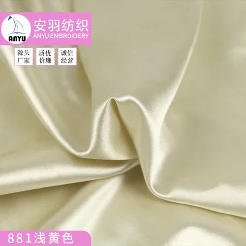 Stretch Satin Fabric By The Meter for Cheongsam Hanfu Dresses Sewing Plain Soft Skin-friendly High-density Cloth Thin Breathable