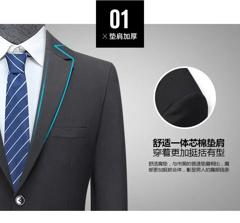 Crisluvᵀᴹ Men’s 8XL Business Suit Set – Slim Fit Blazer &amp; Pants