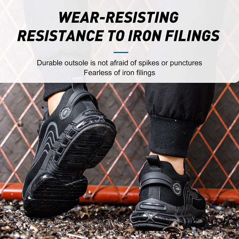 Rotating Button Unisex Safety Shoes Men For Work Sneakers Shoes Puncture-Proof Protective Women Shoes Steel Toe Work footwear