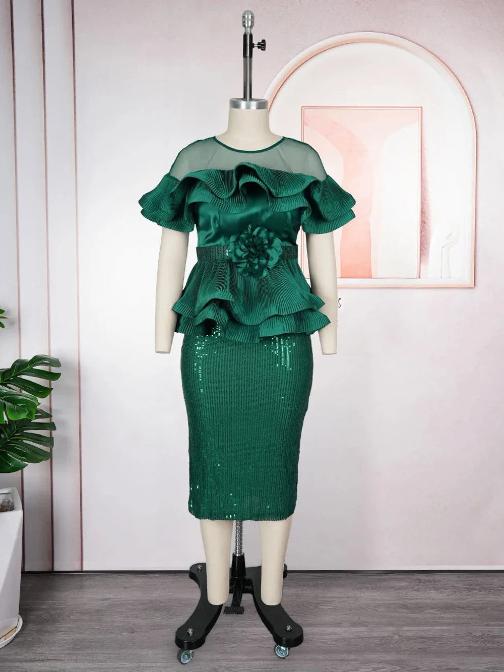 Luxury African Sequin Maxi Gown Turkey Wears