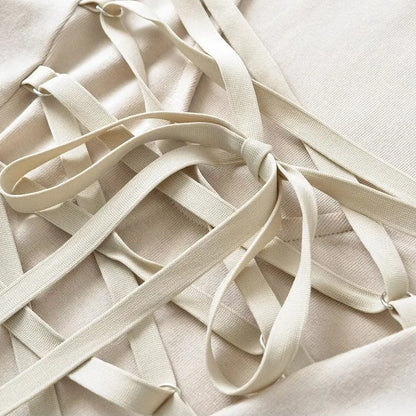 Crisluvᵀᴹ Women’s Y2K Lace-Up V-Neck Cropped Long Sleeve Top