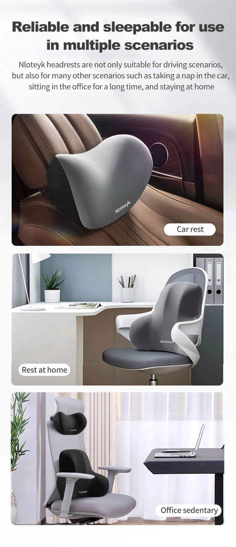Crisluvᵀᴹ Memory Foam Car Neck Pillow – Headrest &amp; Back Support