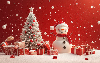 Christmas Decoration 2025 Photography Background Christmas Tree Snowman Photo Background Xmas Party Supplies Home Wall Banner