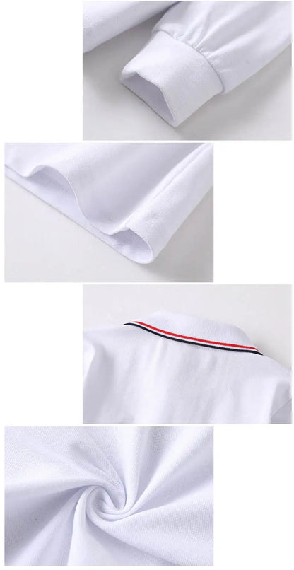 Children Long Sleeve Cotton School Uniform White