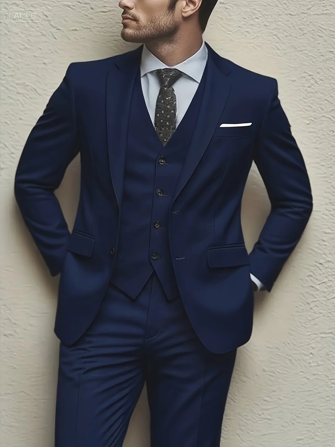 Men’s 3-Piece Suit Set – Jacket, Vest &amp; Pants for Weddings &amp; Formal Events