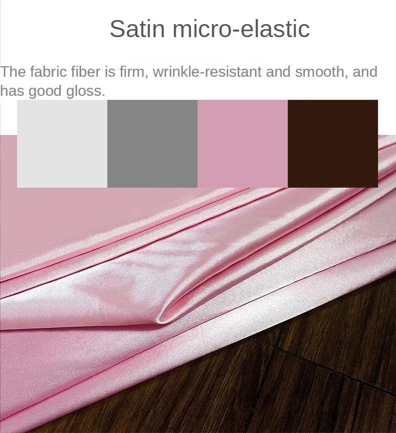 Stretch Satin Fabric By The Meter for Cheongsam Hanfu Dresses Sewing Plain Soft Skin-friendly High-density Cloth Thin Breathable