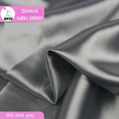 Stretch Satin Fabric By The Meter for Cheongsam Hanfu Dresses Sewing Plain Soft Skin-friendly High-density Cloth Thin Breathable