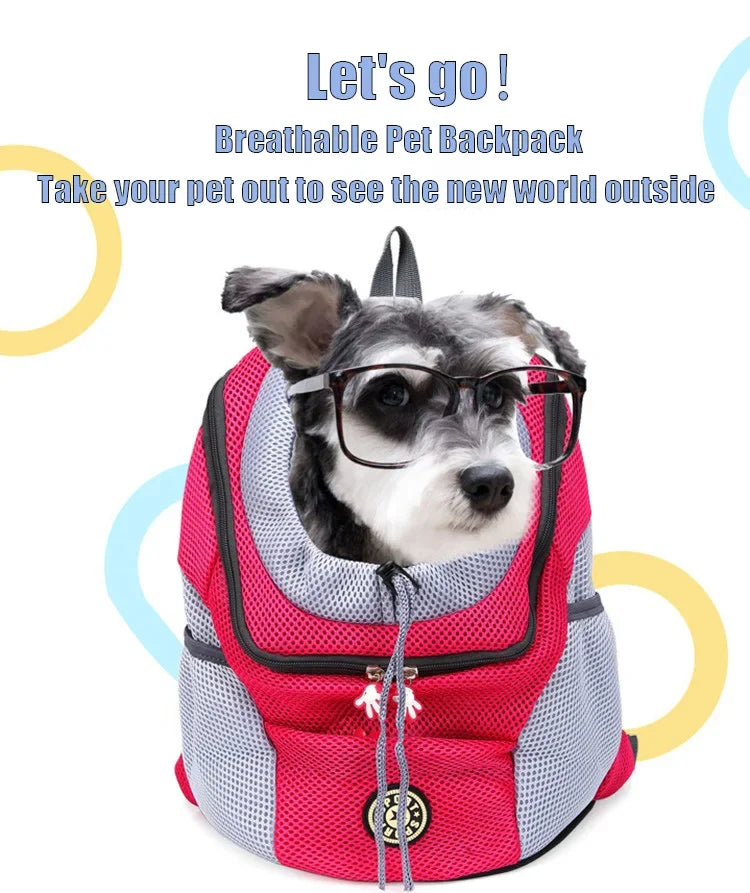 Crisluvᵀᴹ Double-Shoulder Pet Carrier Backpack – Breathable Travel Dog Bag