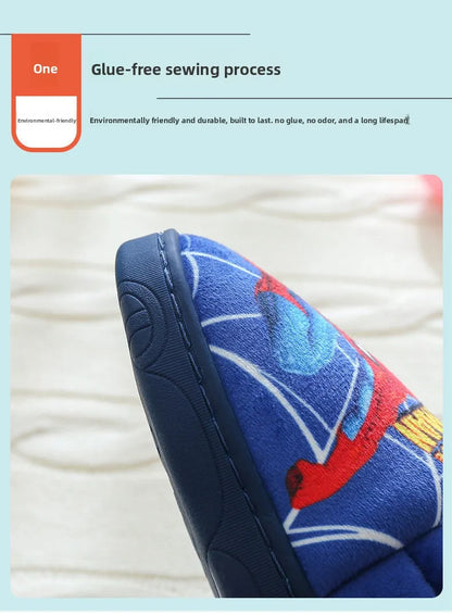 Cartoon Printed Spider-man Cotton Slippers For Children&