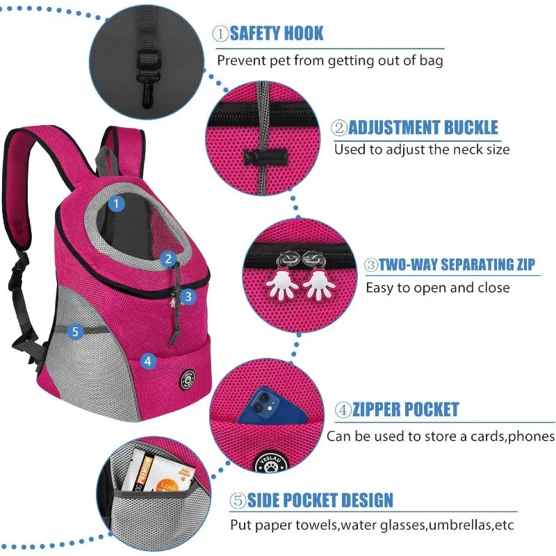 Crisluvᵀᴹ Double-Shoulder Pet Carrier Backpack – Breathable Travel Dog Bag