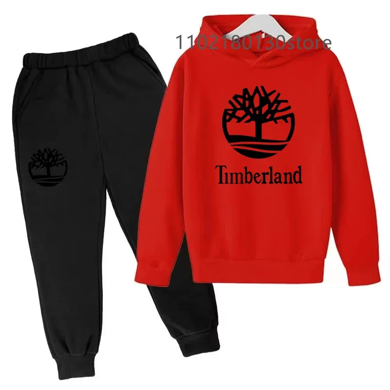 Kids Casual Spring Autumn 2pcs Letter Print Long Sleeve Hoodie+Pants Tracksuits 2-13 Years Boys Girls Fashion Child Clothes Sets
