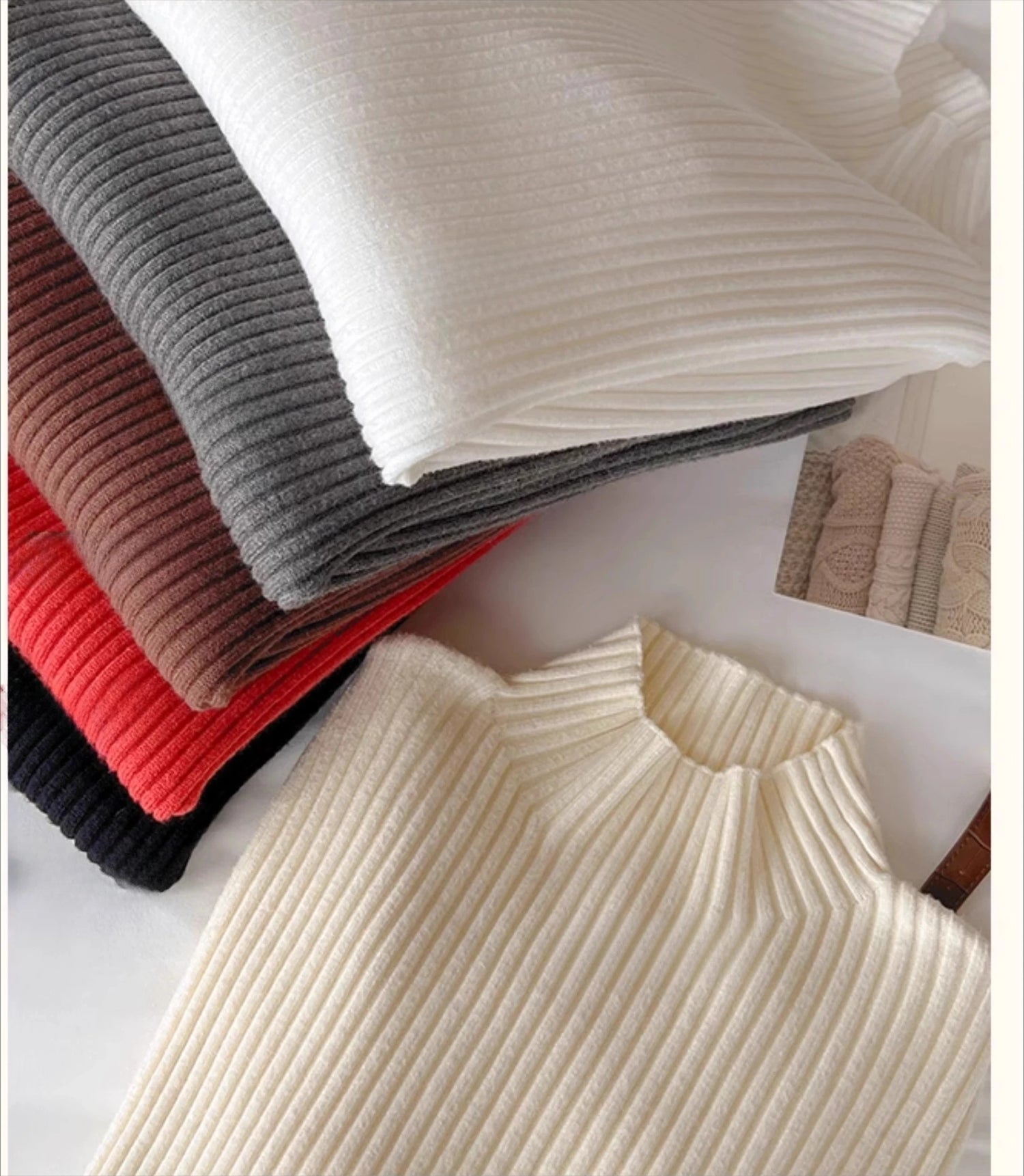 Chic Women’s Turtleneck Knit Sweater – Autumn Winter Slim Pullover