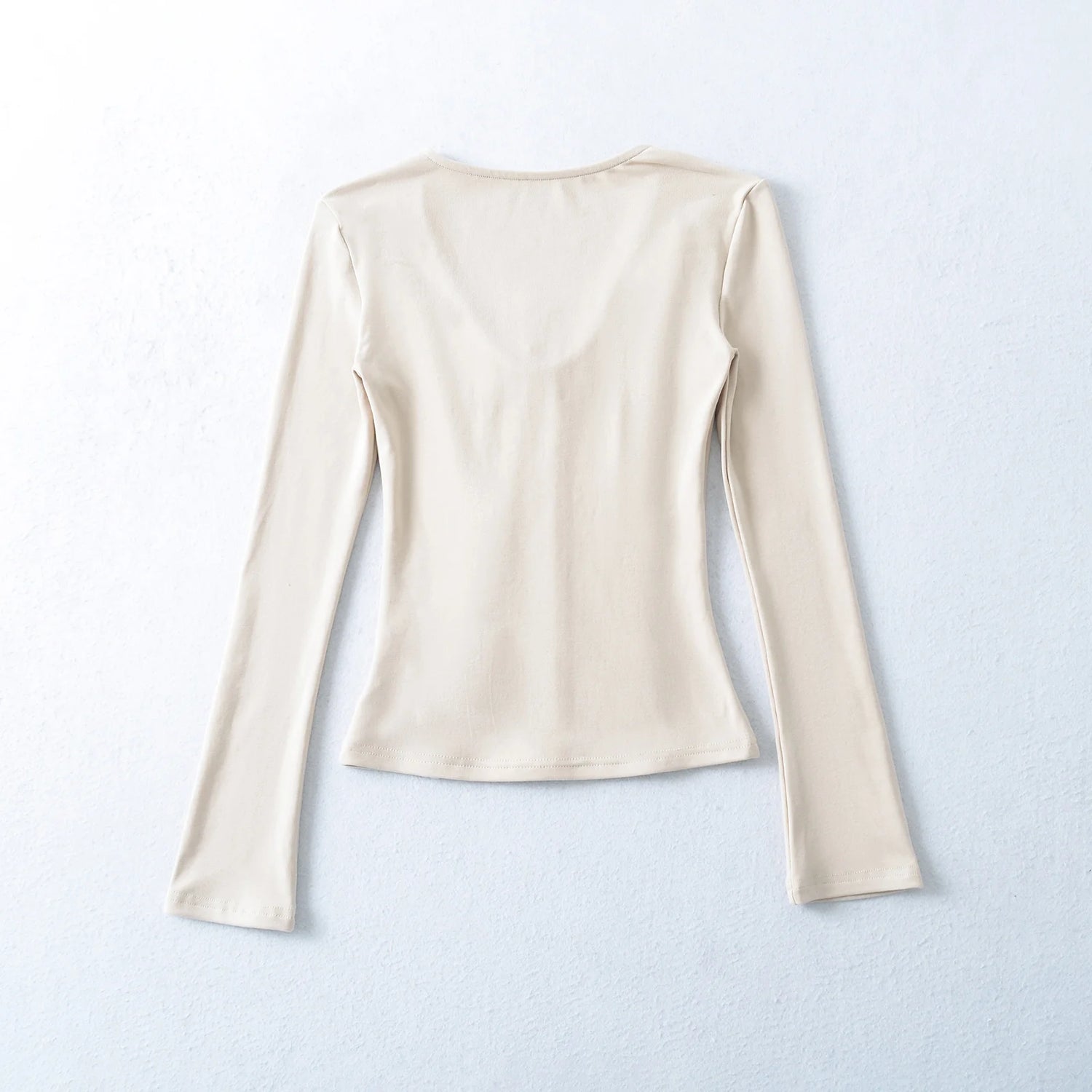 Crisluvᵀᴹ Women’s Y2K Lace-Up V-Neck Cropped Long Sleeve Top