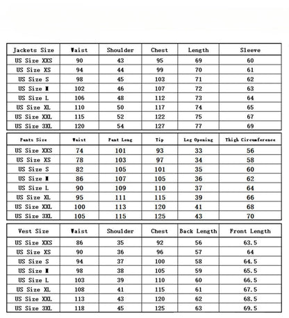 Men’s 3-Piece Suit Set – Jacket, Vest &amp; Pants for Weddings &amp; Formal Events