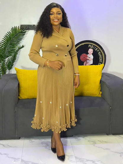 Pleated Long Dress Autumn Hot Sale Women&