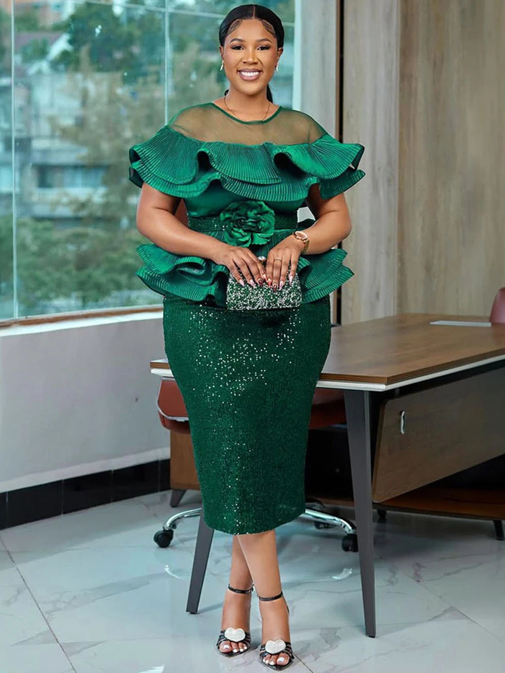 Luxury African Sequin Maxi Gown Turkey Wears