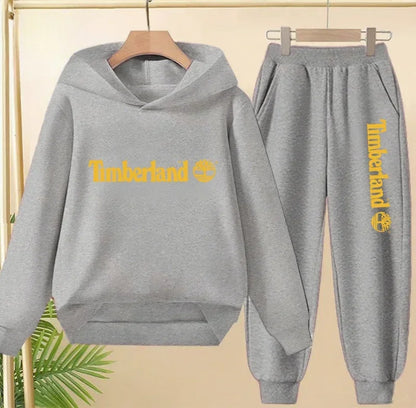 Enfants automne printemps tendance lettre imprimer 2 pièces sweat à capuche + pantalon survêtements 2-13 ans garçons filles tenu