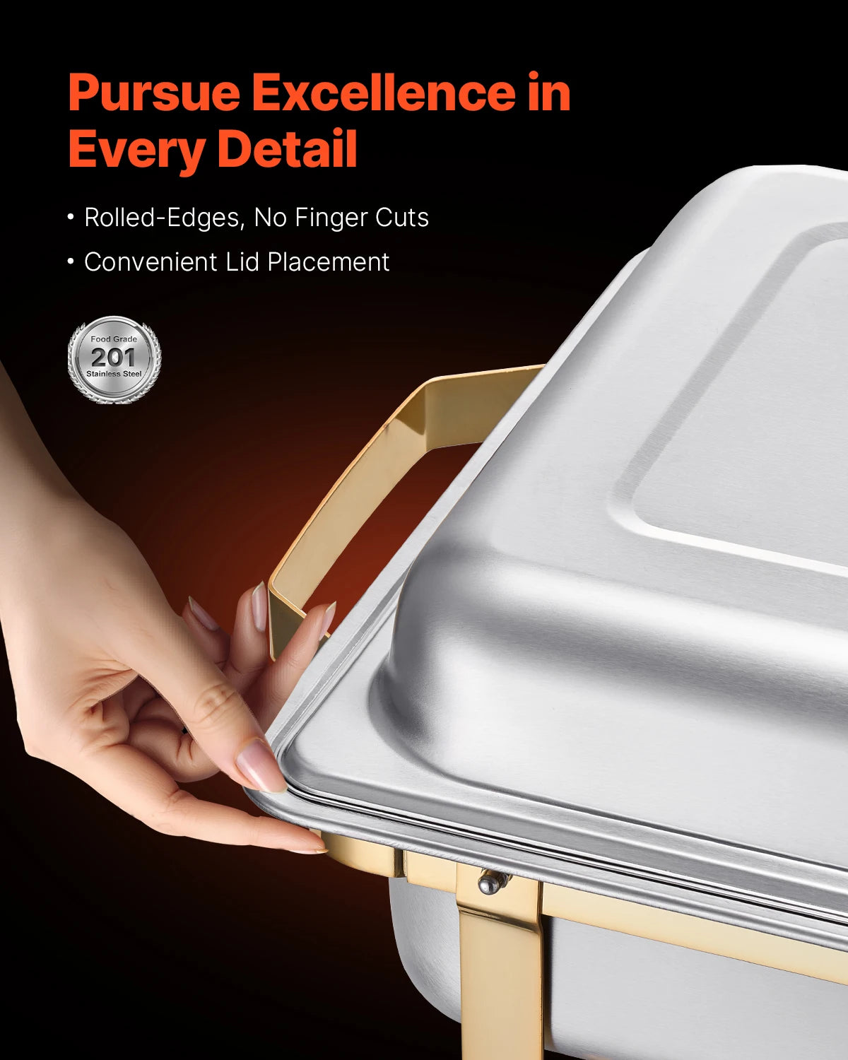 8 Qt Stainless Steel Chafing Dish Set 4-Pack