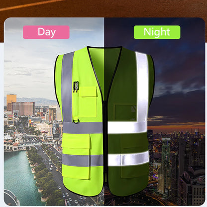 Safety High Visibility Vest Adjustable Security Vests Traffic Night Outdoor For Running Cycling Sports
