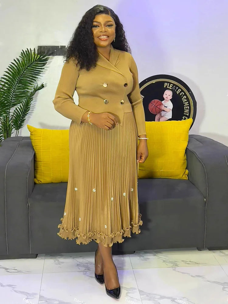 Pleated Long Dress Autumn Hot Sale Women&